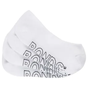 4 x Womens Bonds Logo Light Liner Invisible White Socks