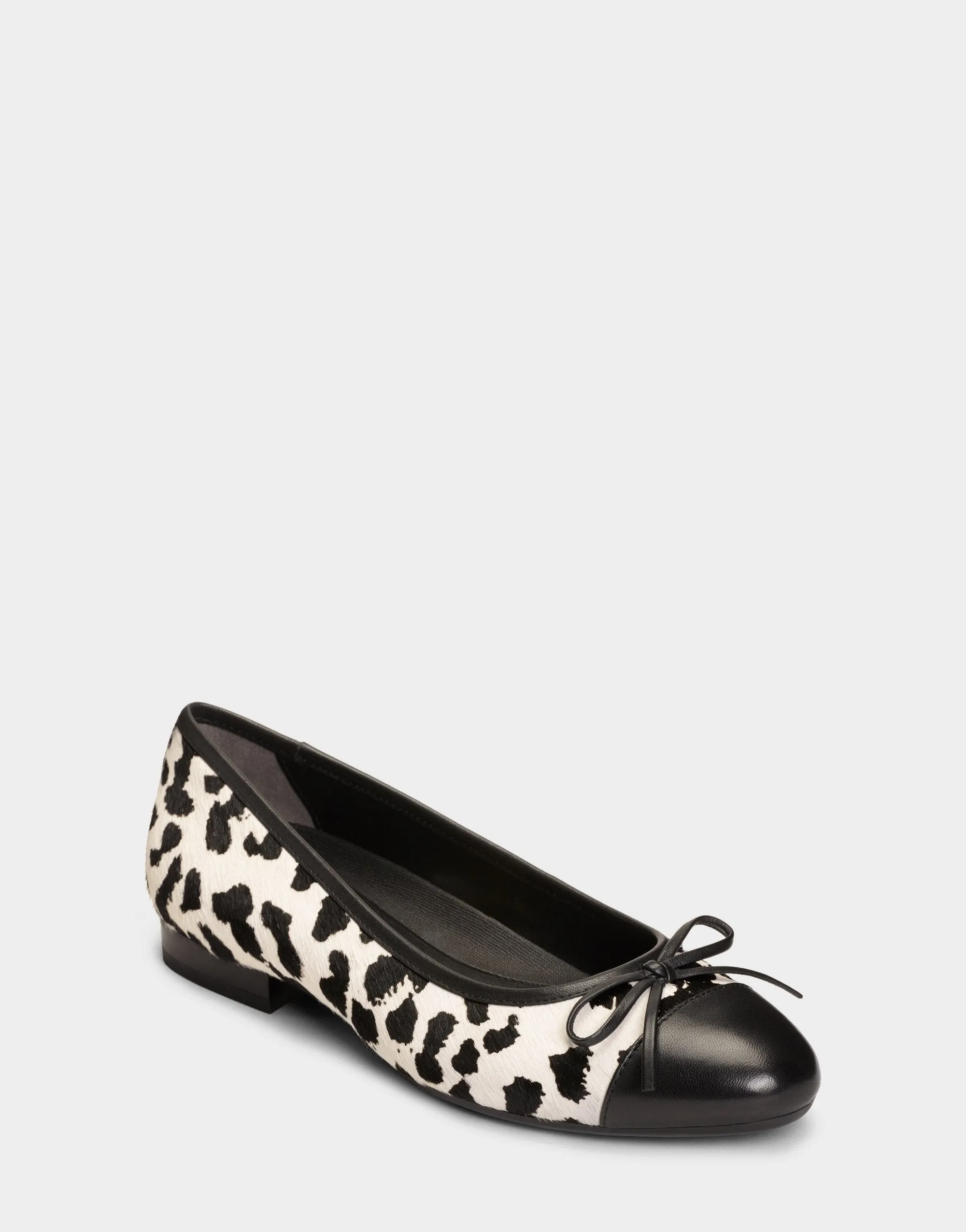 Aerosoles Women's Outrun Ballet Flat Bone Multi Black Spotted