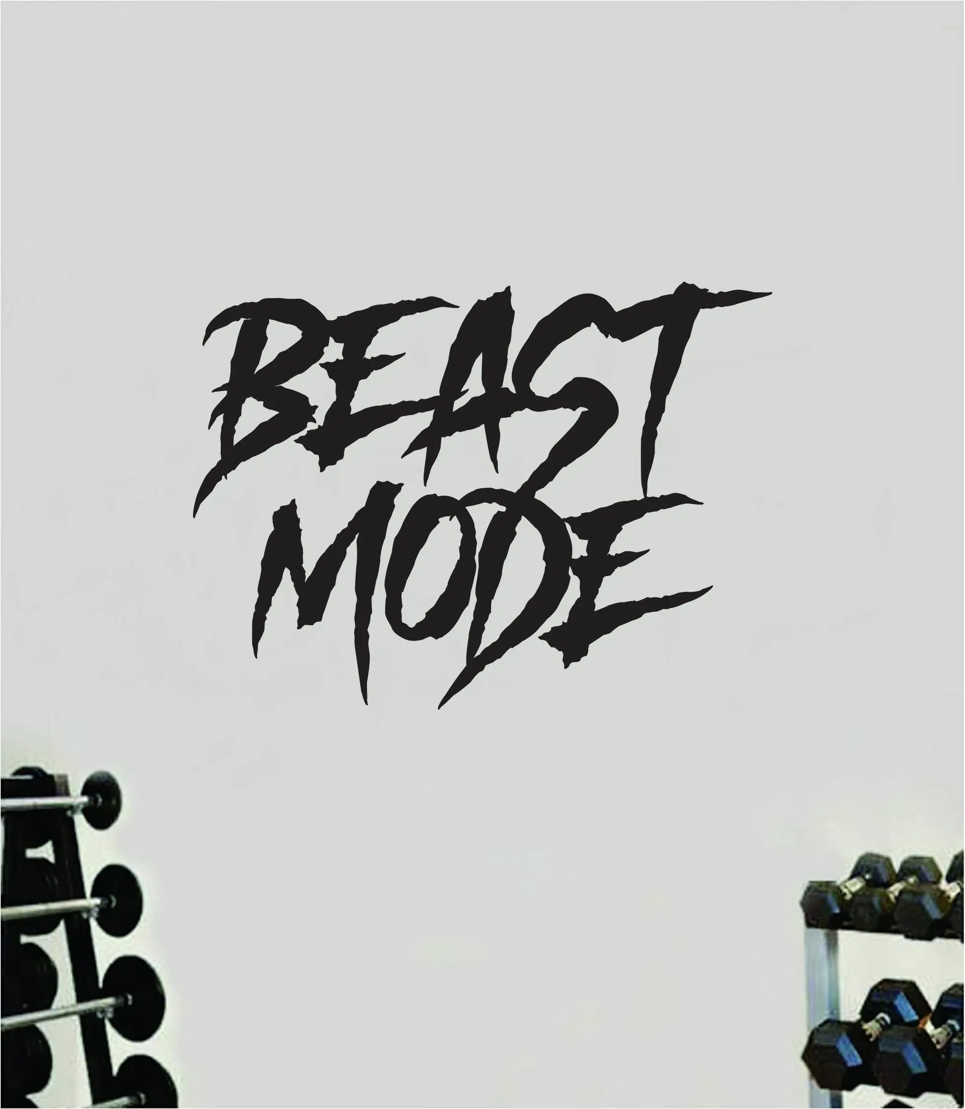 Beast Mode V7 Wall Decal Home Decor Bedroom Room Vinyl Sticker Art Teen Work Out Exercise Quote Gym Fitness Lift Strong Inspirational Motivational Health