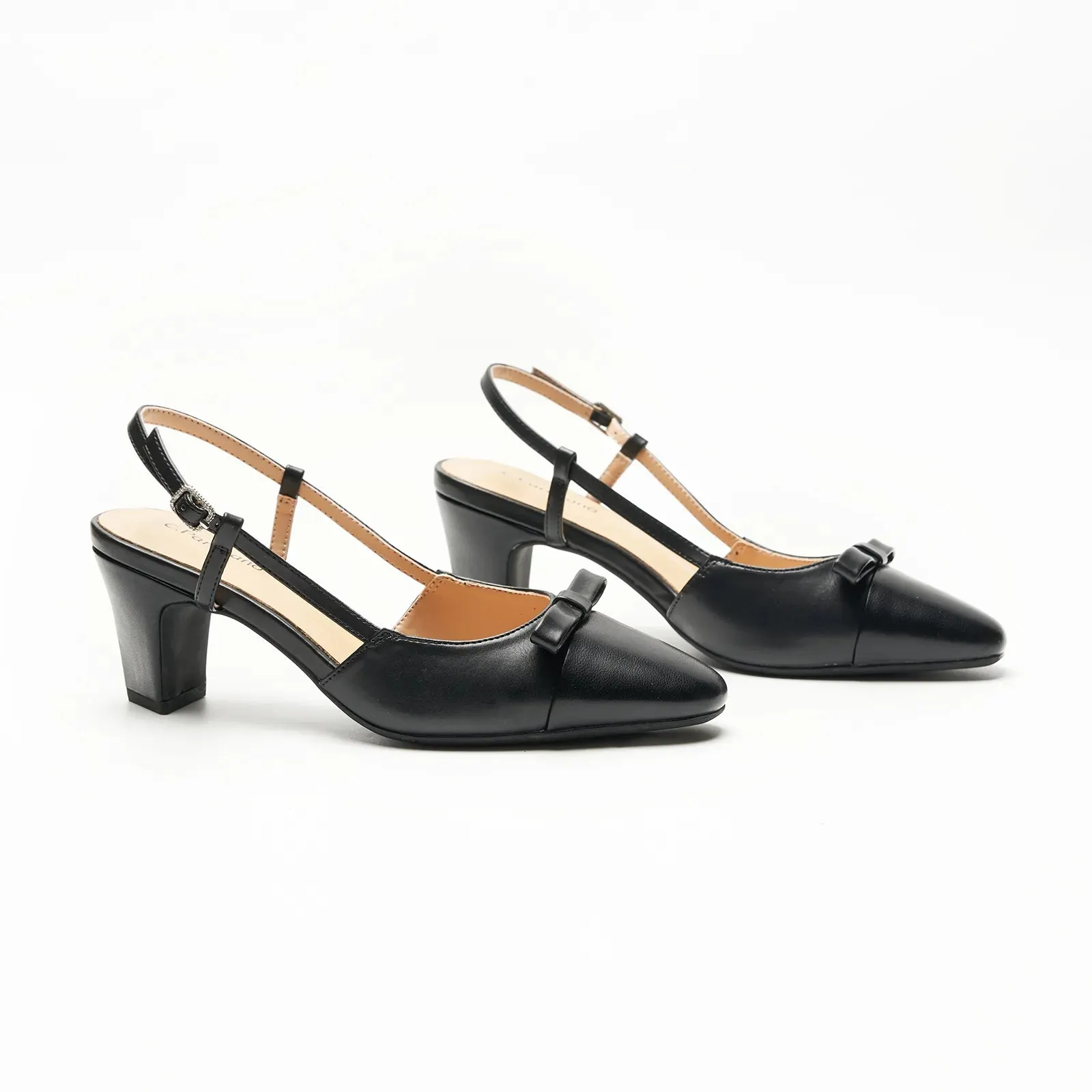 Bow Detail Colorblock Slingback Pumps (Jessica B)