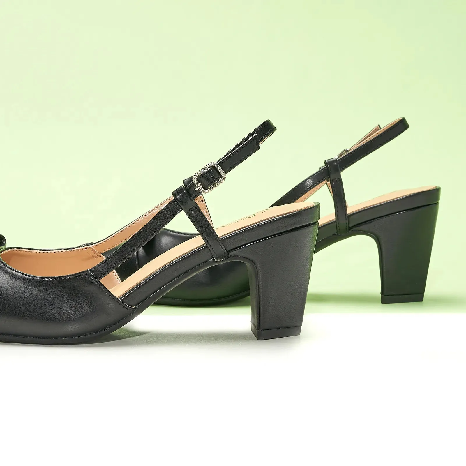 Bow Detail Colorblock Slingback Pumps (Jessica B)