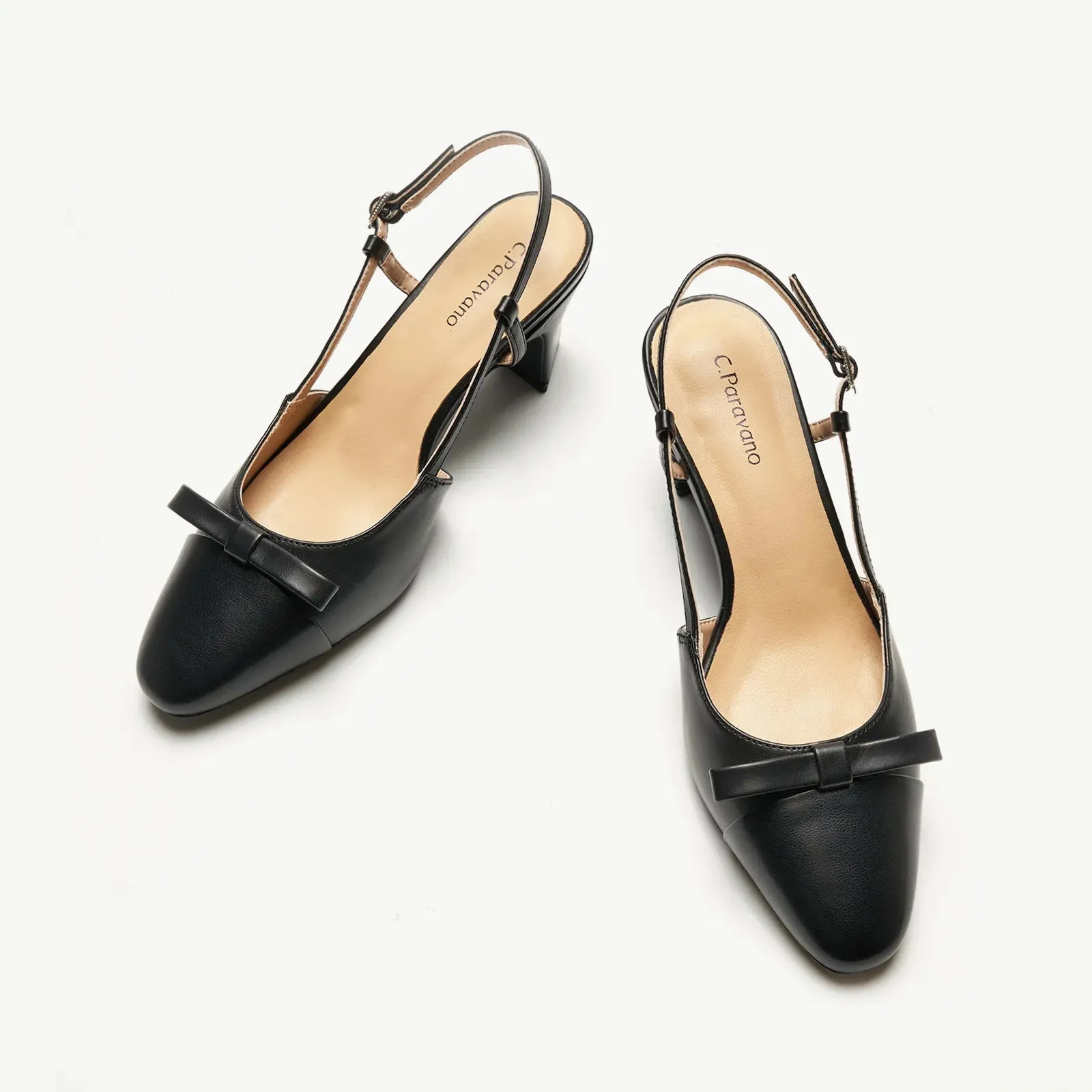 Bow Detail Colorblock Slingback Pumps (Jessica B)