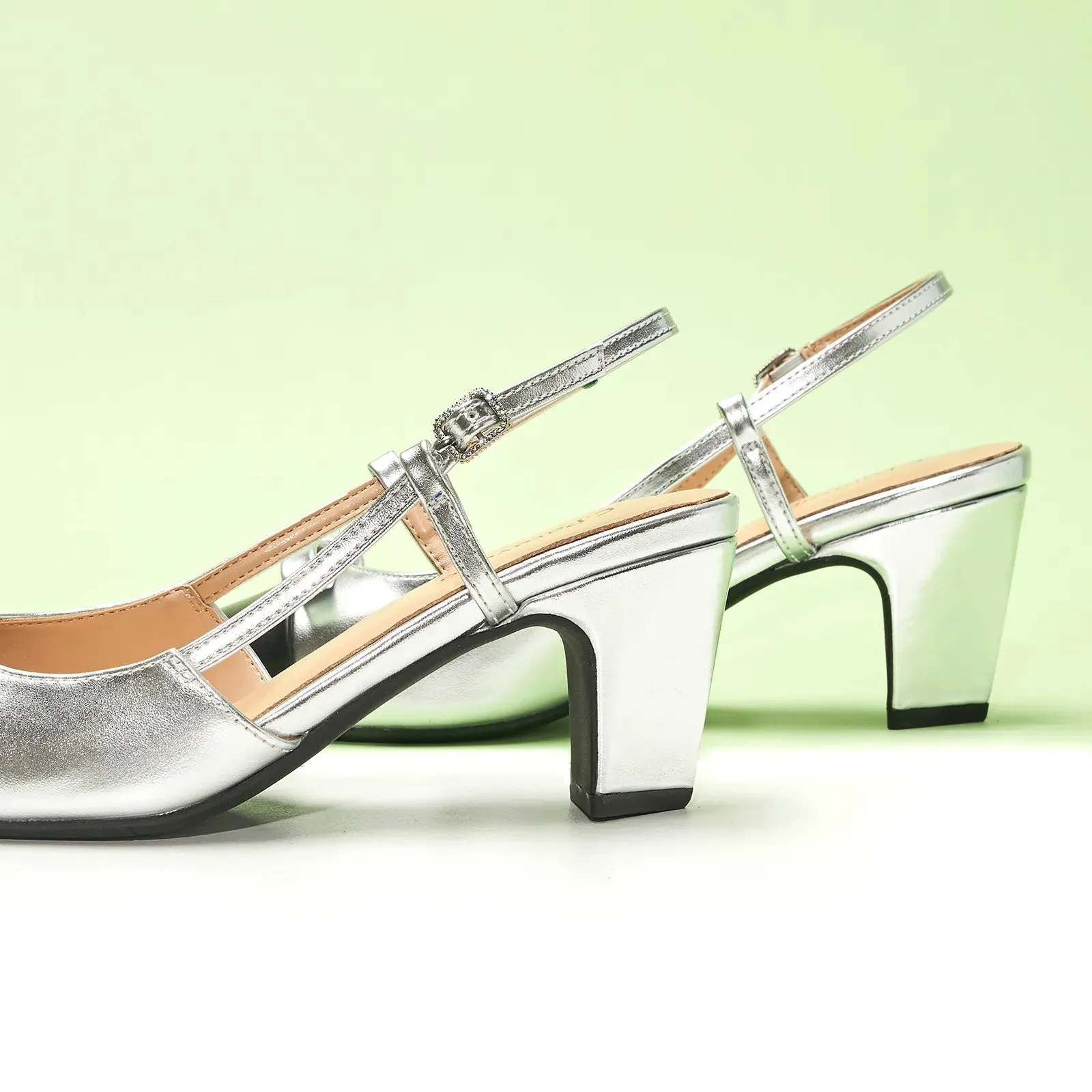 Bow Detail Colorblock Slingback Pumps (Jessica B)