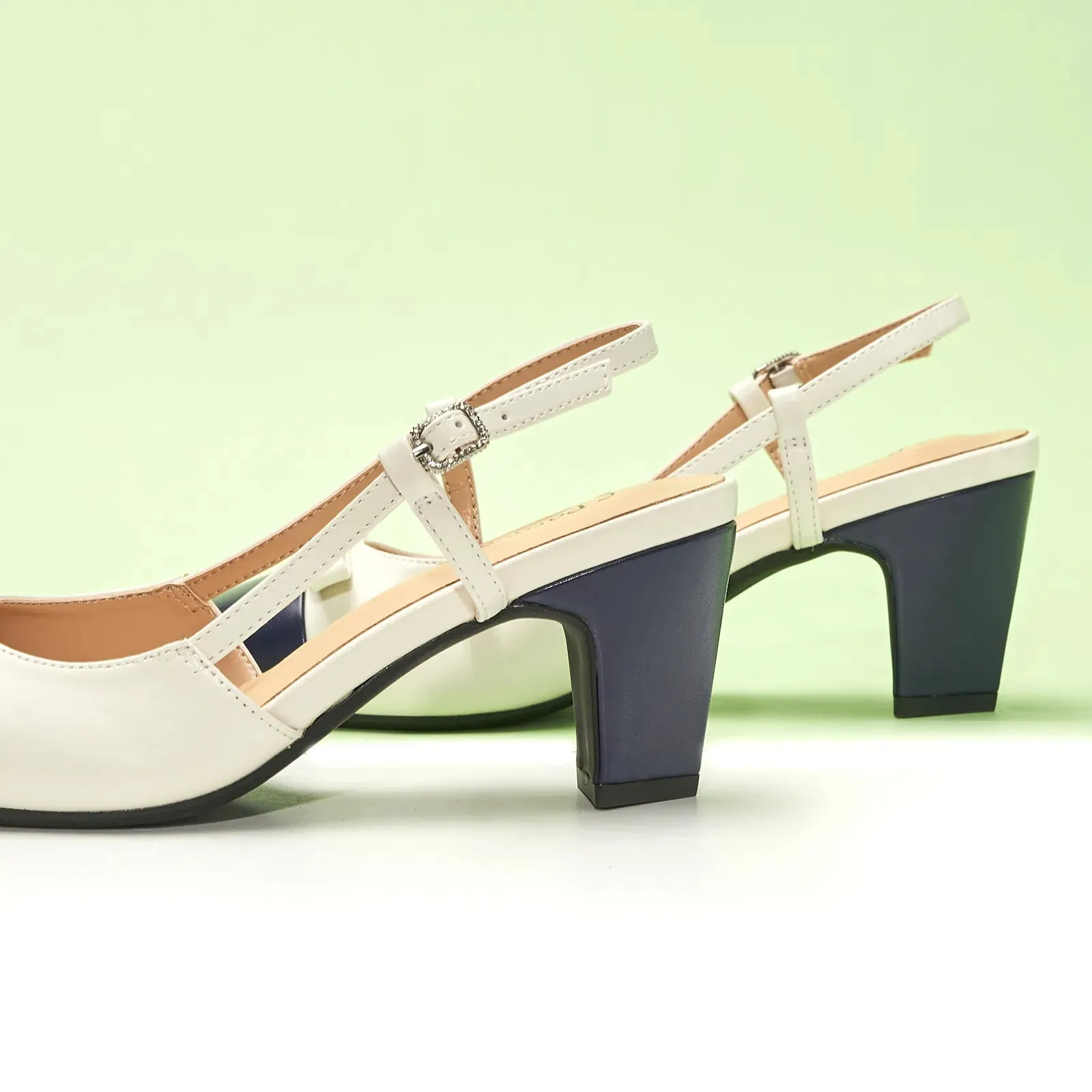 Bow Detail Colorblock Slingback Pumps (Jessica B)