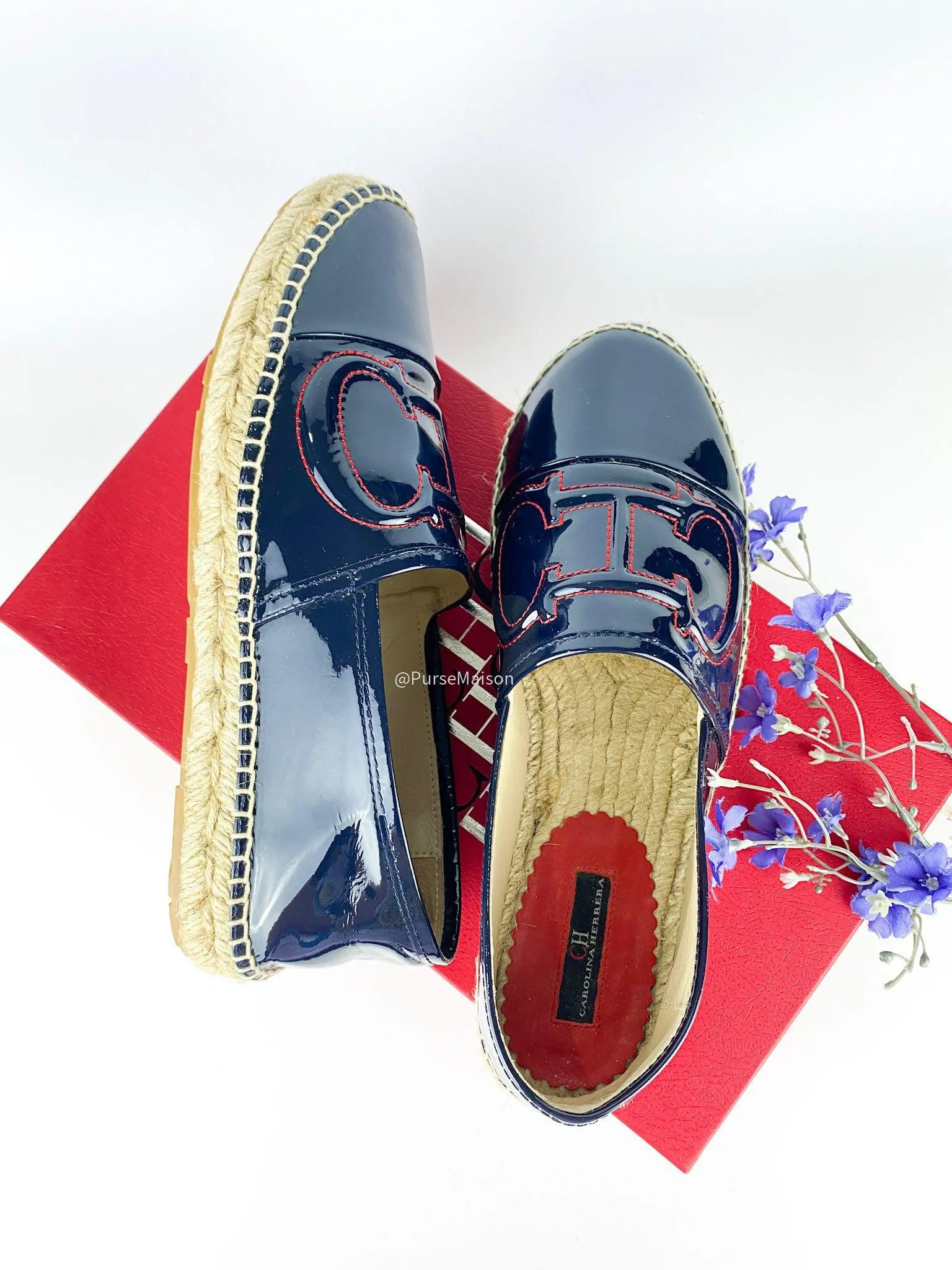 Carolina Herrera Espadrilles (Black/Red) Shoes (Size 39 EUR)