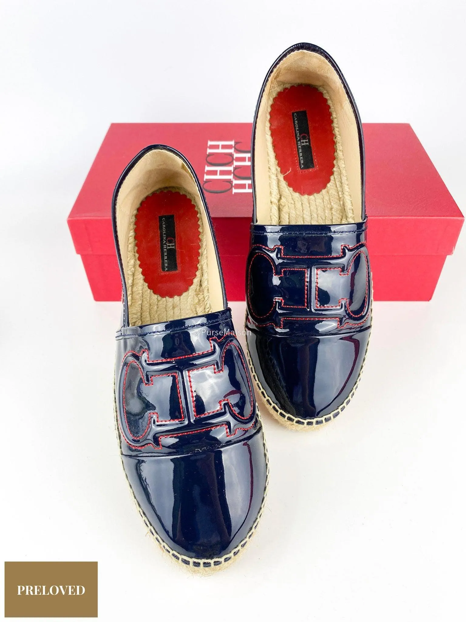 Carolina Herrera Espadrilles (Black/Red) Shoes (Size 39 EUR)
