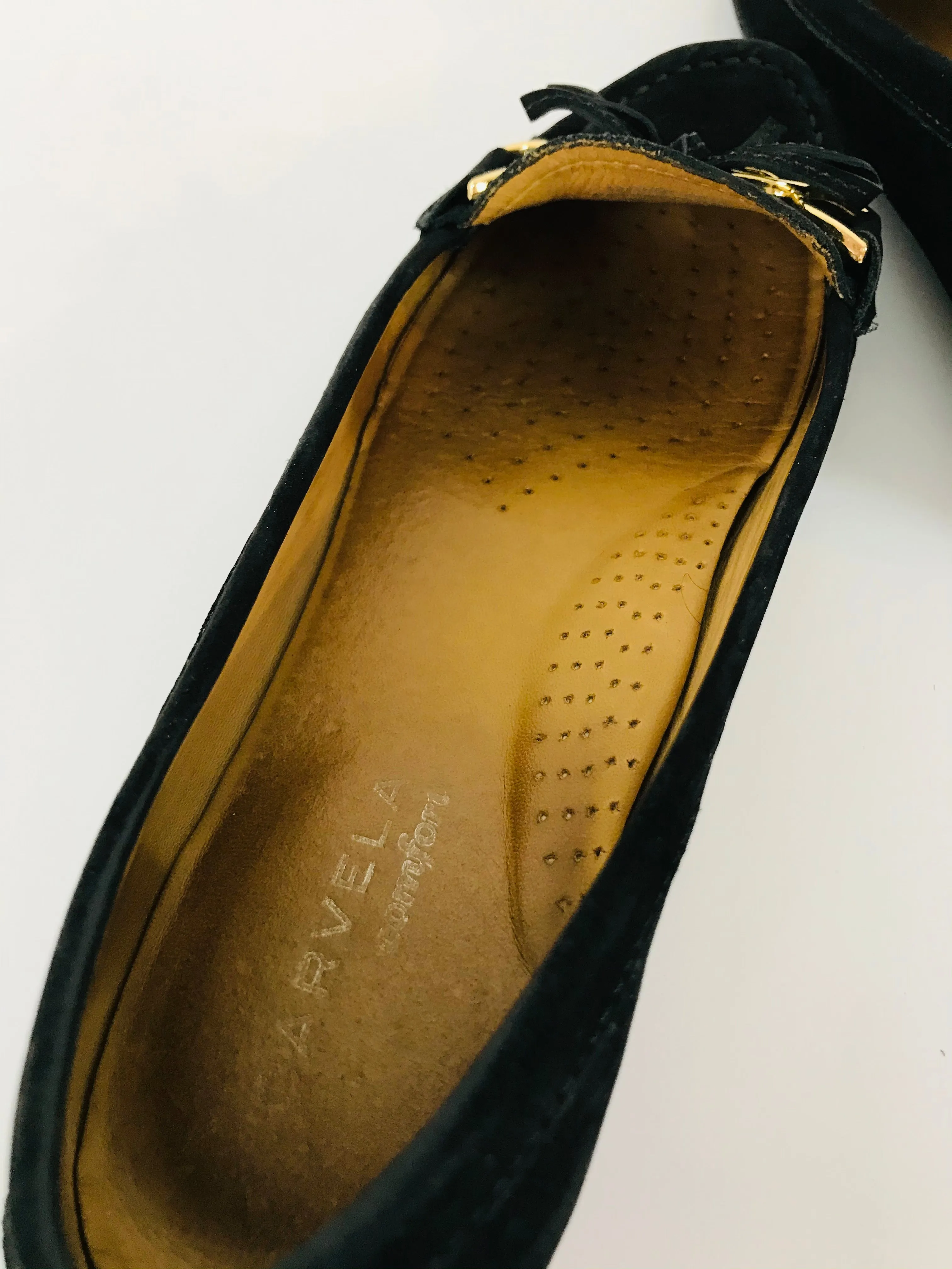 Carvela Women’s Moccasin Suede Slip On Pumps Shoes Loafers | UK6 | Black