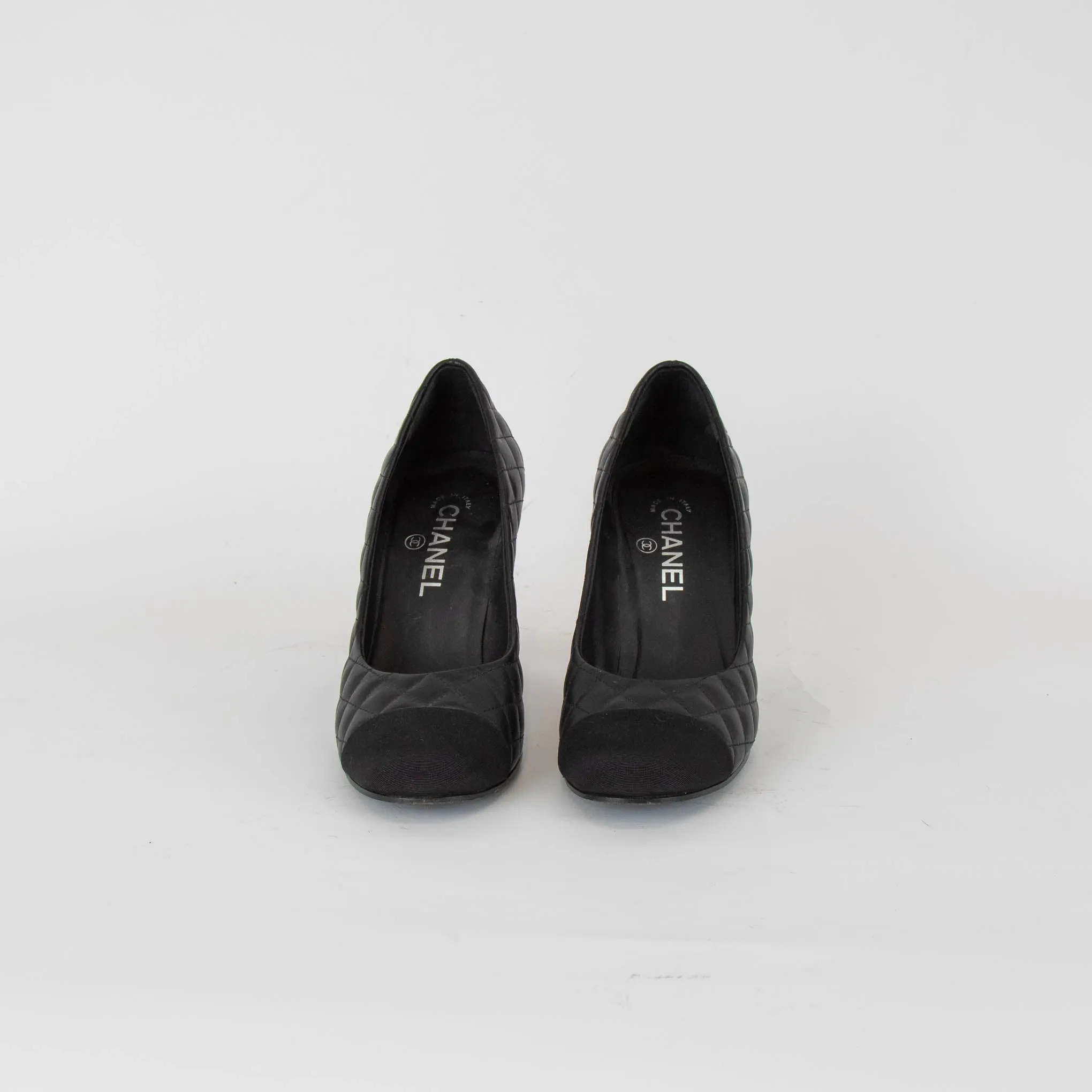 Chanel Black Quilted Heeled Pumps