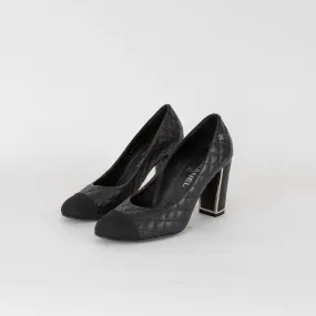 Chanel Black Quilted Heeled Pumps