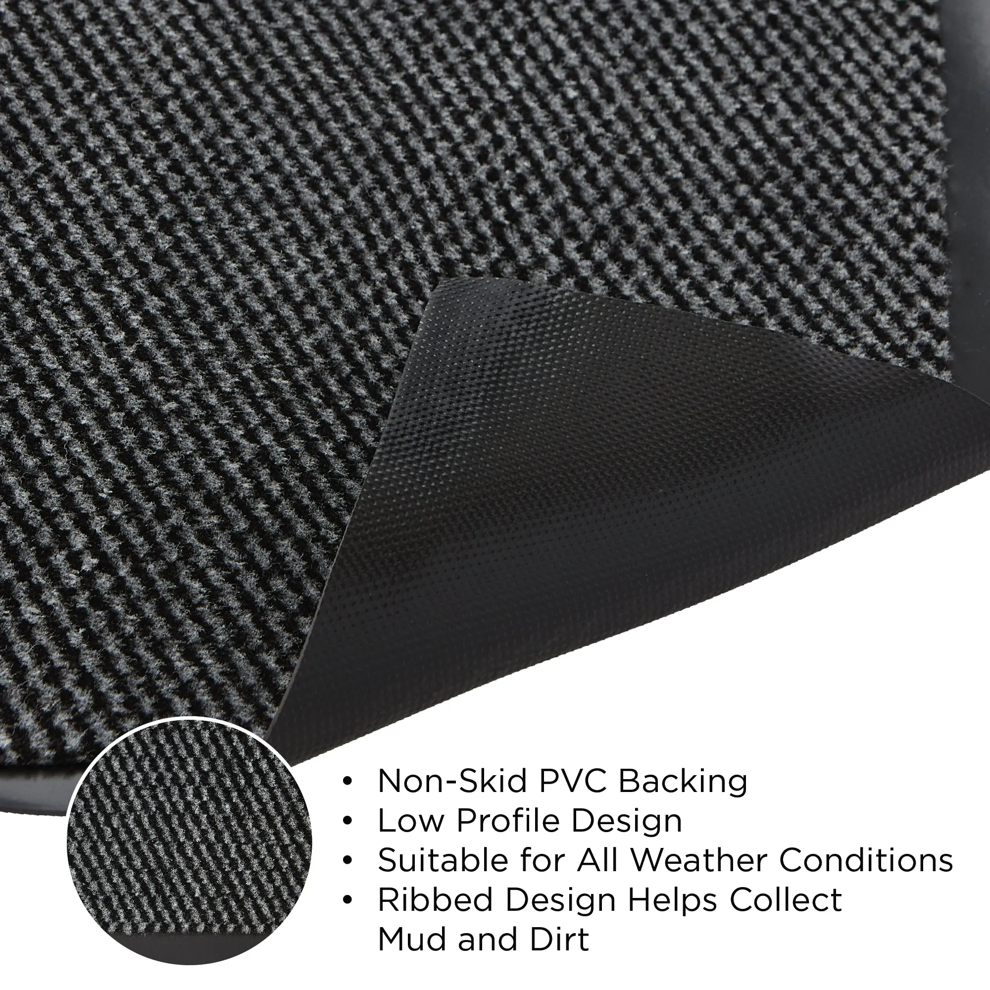 Charcoal Ribbed Utility Mat