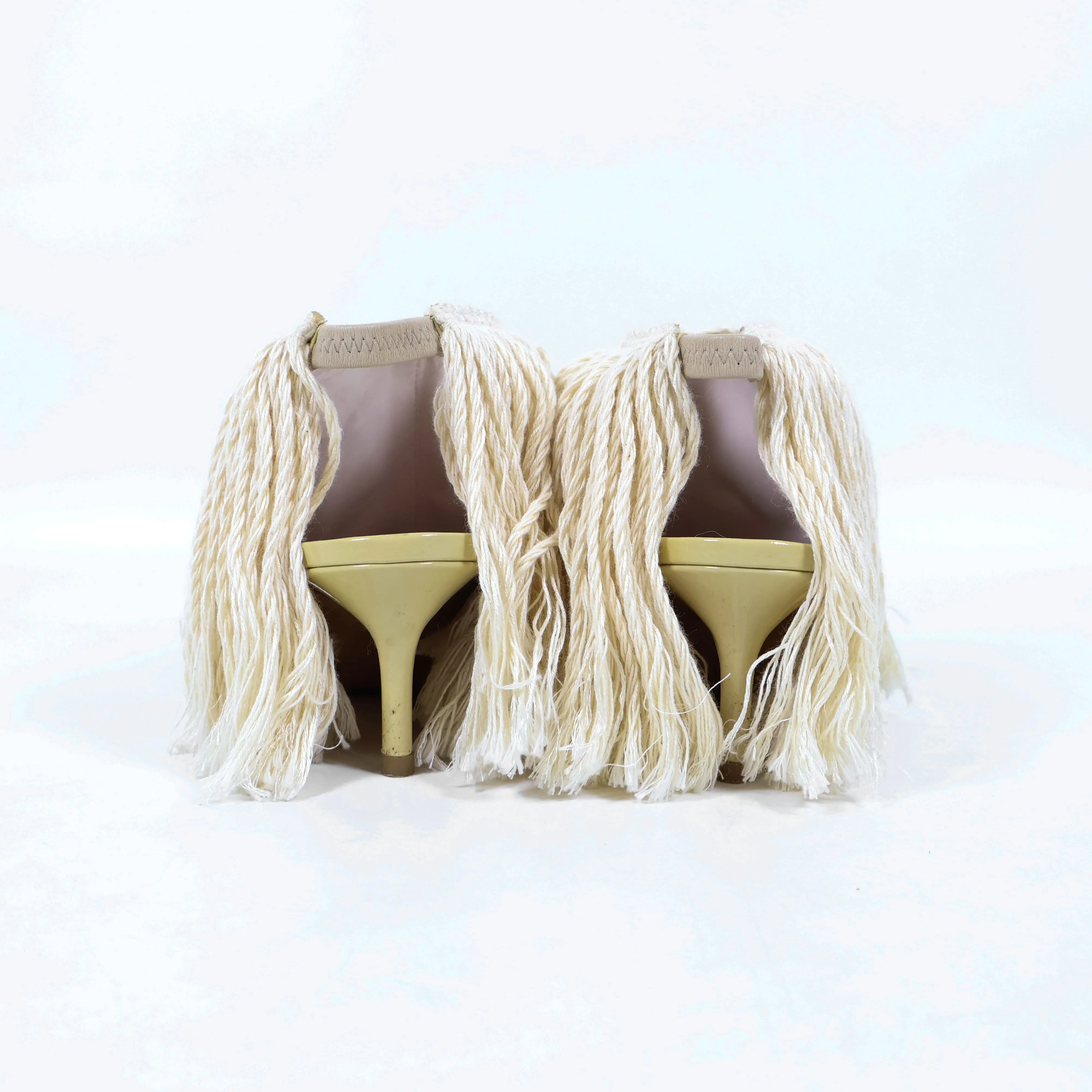Christopher Kane Heels Patent Yellow Frings 37