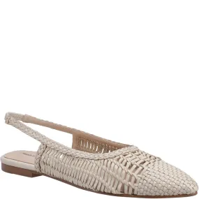 Cream Dalia Woven Slingback Ballerinas
