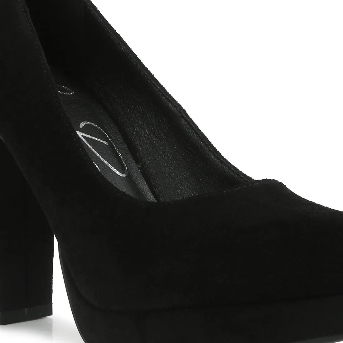 Delia Suede Block Heel Pumps