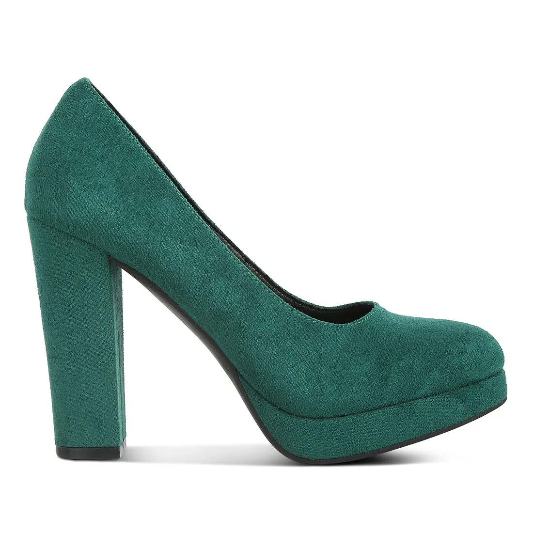 Delia Suede Block Heel Pumps