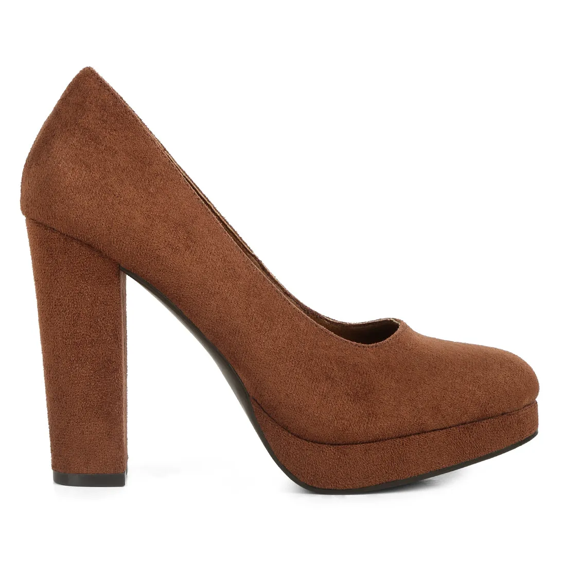 Delia Suede Block Heel Pumps