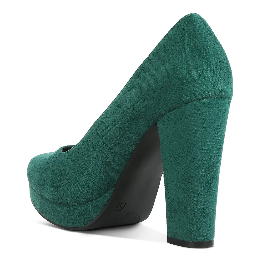 Delia Suede Block Heel Pumps