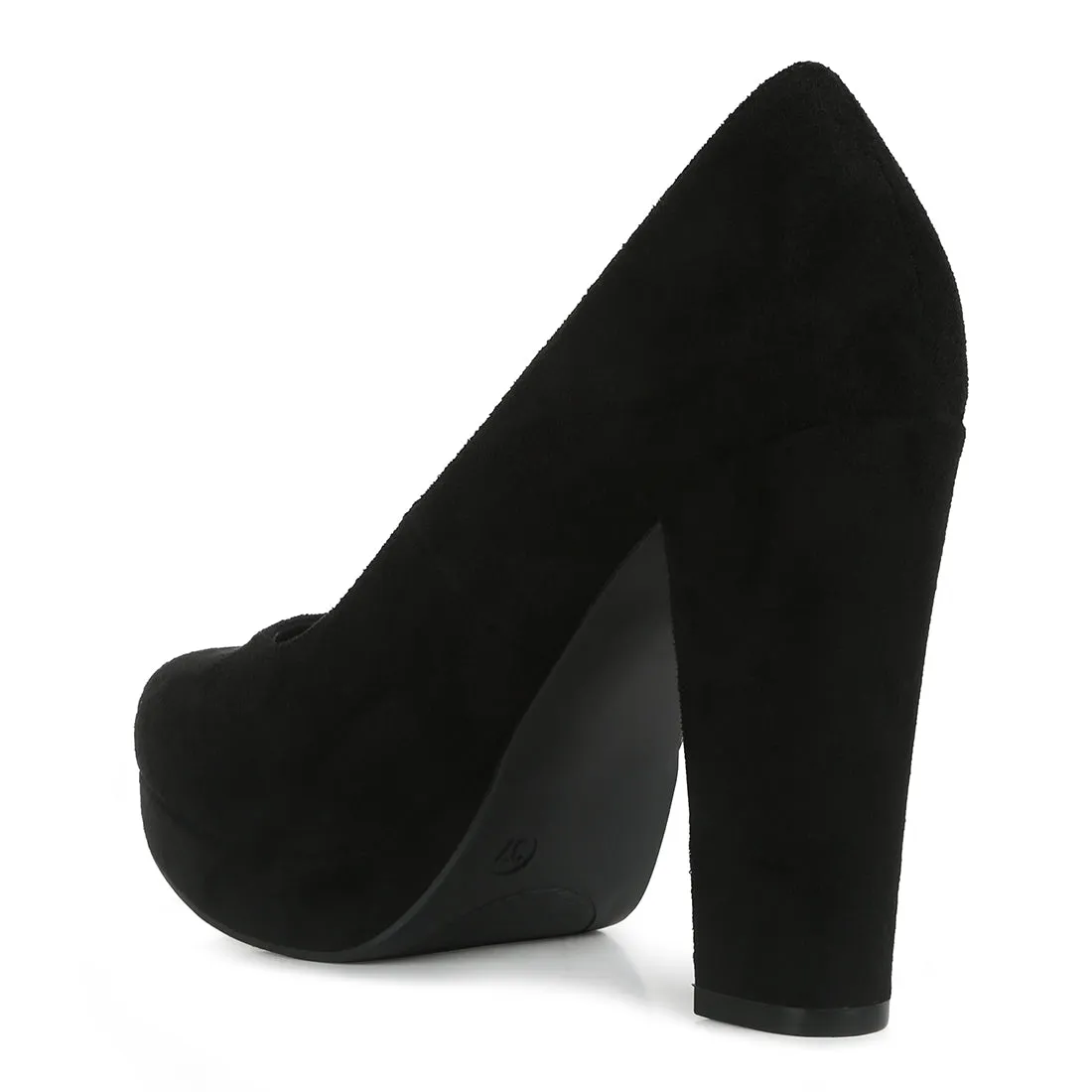 Delia Suede Block Heel Pumps
