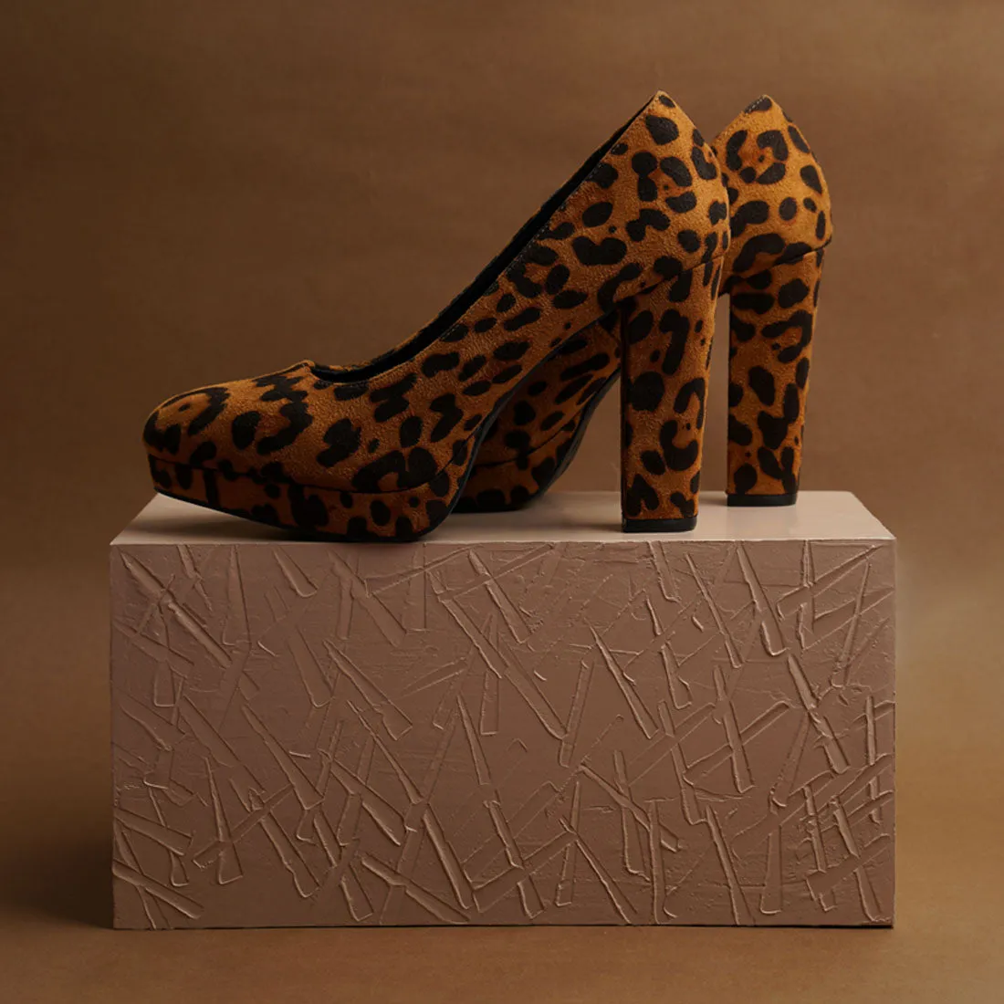 Delia Suede Block Heel Pumps