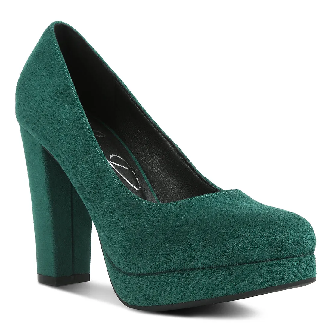 Delia Suede Block Heel Pumps