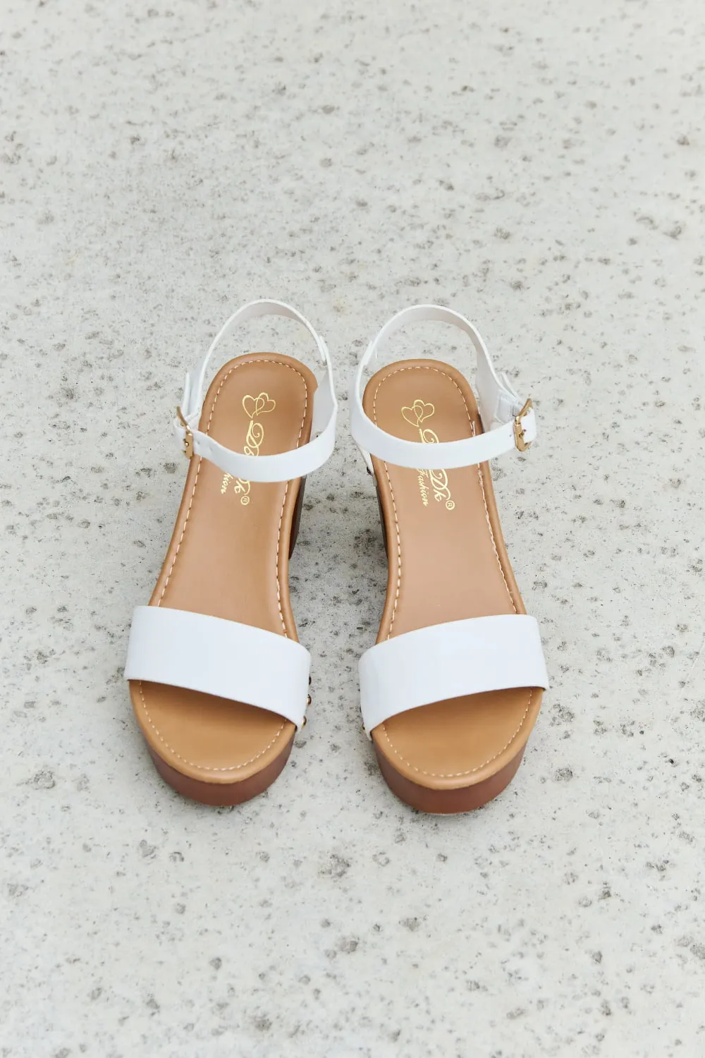 Eileen Wooden Platform Strap Heels