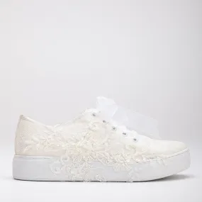 Elise - Ivory Lace Wedding Sneakers