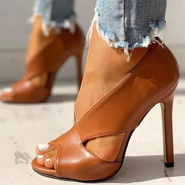 Fish Mouth High Heeled Pumps
