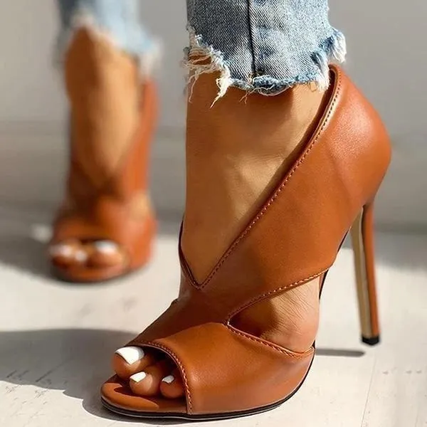 Fish Mouth High Heeled Pumps