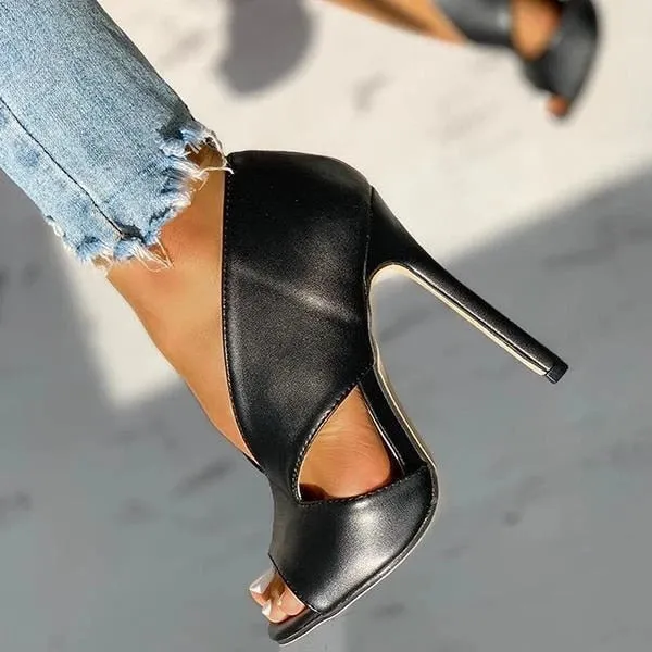 Fish Mouth High Heeled Pumps
