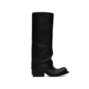 FOSIA Block Heel Knee High Boots