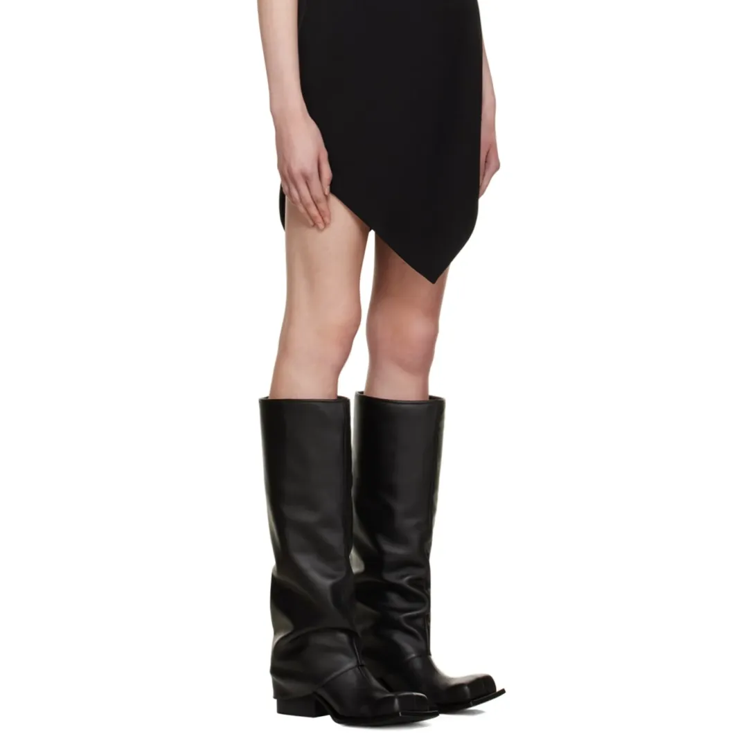 FOSIA Block Heel Knee High Boots