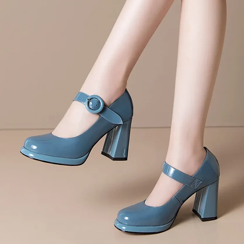 Funki Buys | Shoes | Women's Leather High Mary Jane Pumps