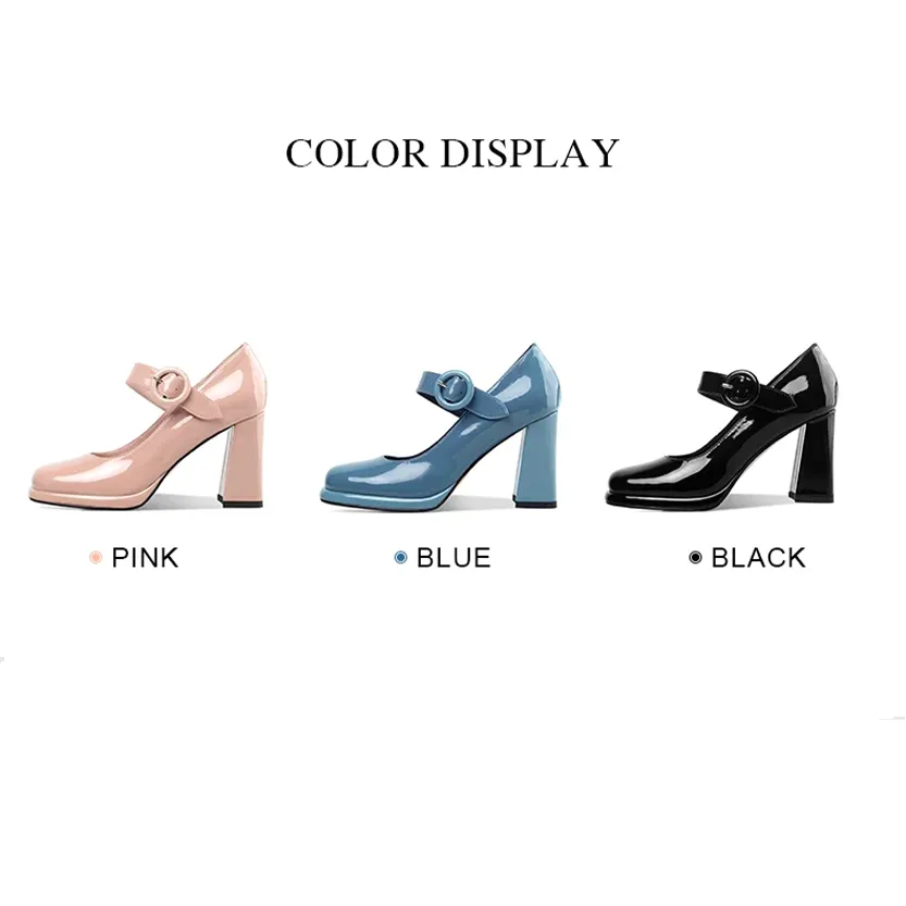 Funki Buys | Shoes | Women's Leather High Mary Jane Pumps