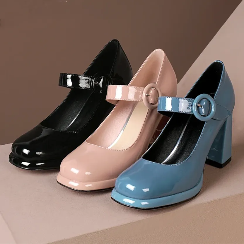 Funki Buys | Shoes | Women's Leather High Mary Jane Pumps