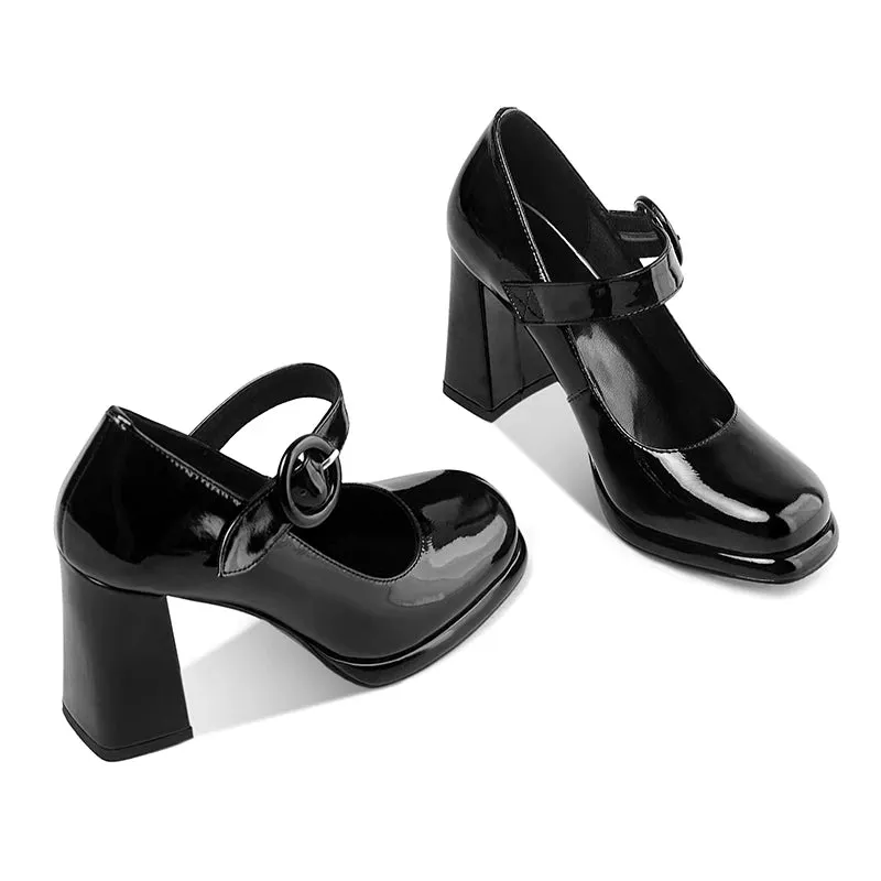 Funki Buys | Shoes | Women's Leather High Mary Jane Pumps