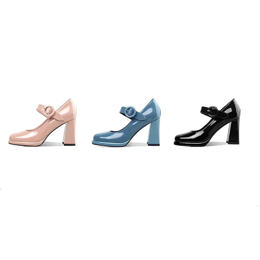 Funki Buys | Shoes | Women's Leather High Mary Jane Pumps