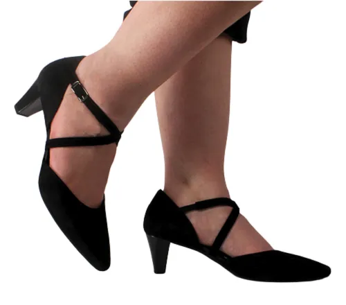 Gabor Ladies Dressy Heeled Cross Strap Pumps -  01.363.17 - Black