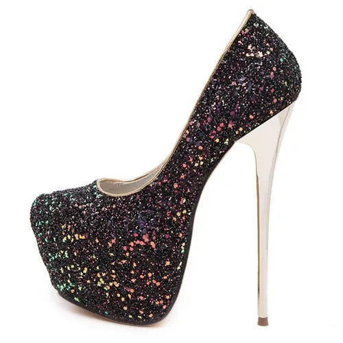 Gdgydh Fashion Women Heels Platform Shoes 2018 New Spring Autumn Bling Women Pumps Thin Heels Sexy Slim Party Shoes High Heels