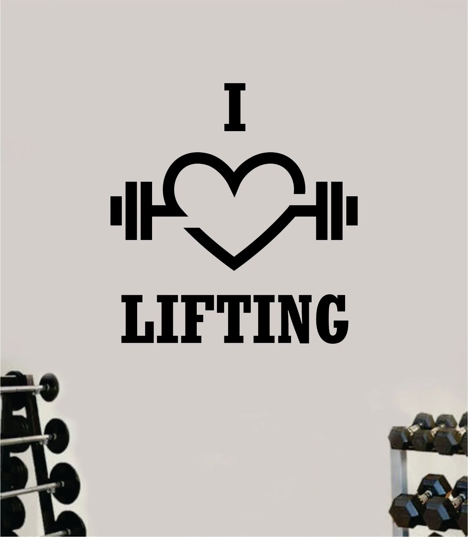 I Love Lifting Fitness Gym Wall Decal Home Decor Bedroom Room Vinyl Sticker Art Teen Work Out Quote Beast Lift Strong Inspirational Motivational Health School