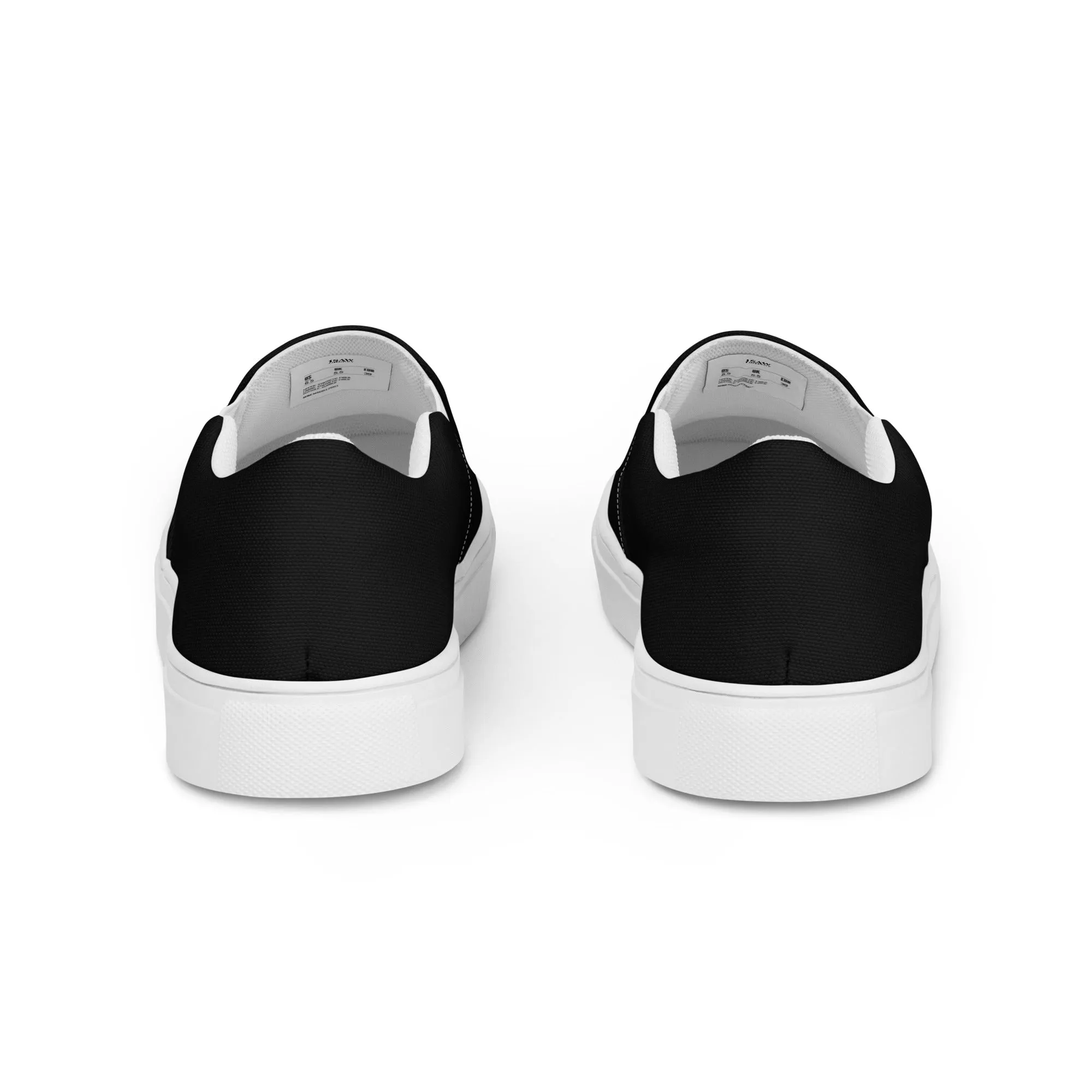 iSAW Mens Black / Black White Slip-On Canvas Shoes