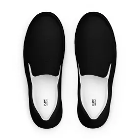 iSAW Mens Black / Black White Slip-On Canvas Shoes