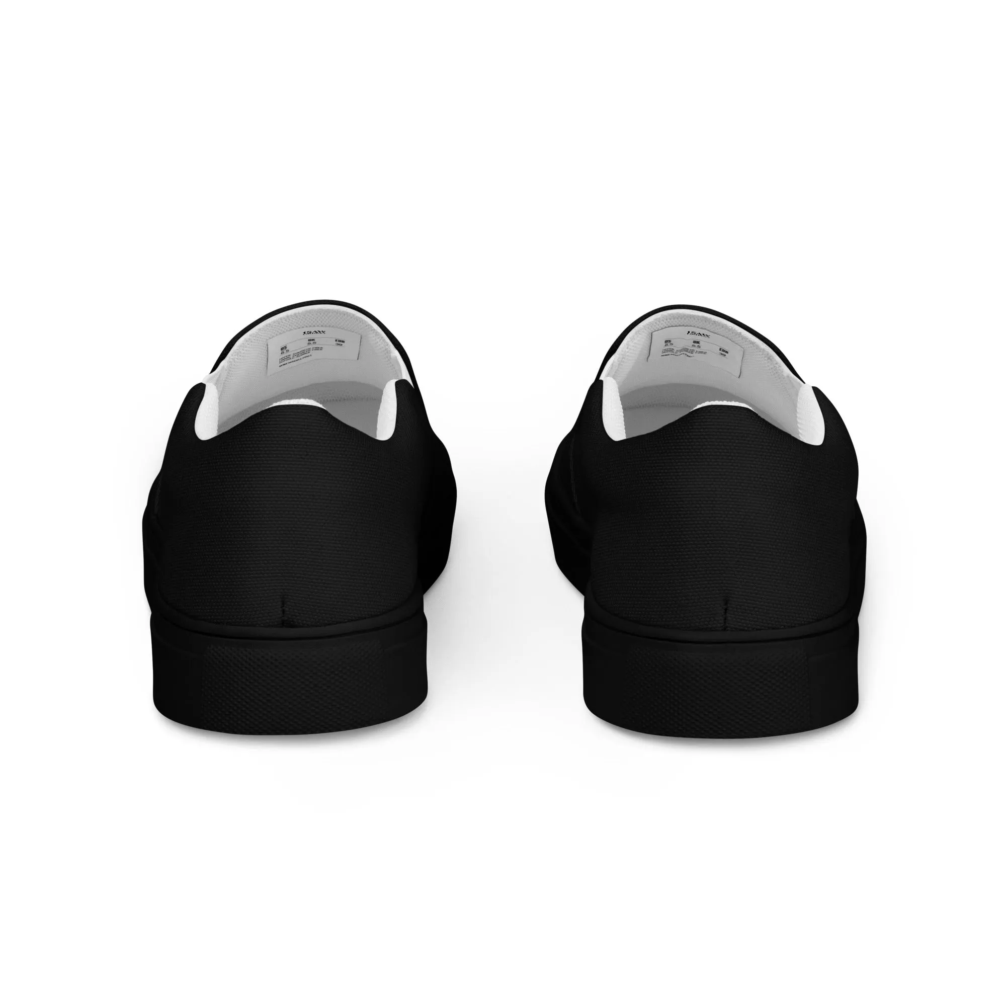 iSAW Mens Black / Black White Slip-On Canvas Shoes
