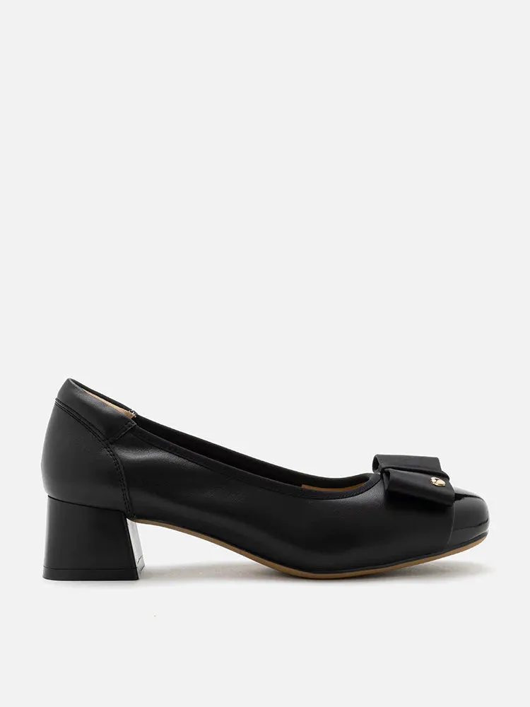 Itzel Love Embellished Bow Low Block Heels