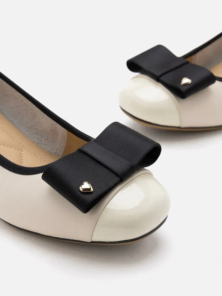 Itzel Love Embellished Bow Low Block Heels