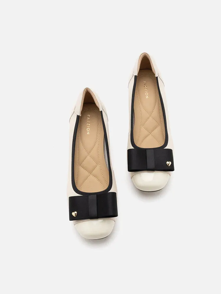 Itzel Love Embellished Bow Low Block Heels