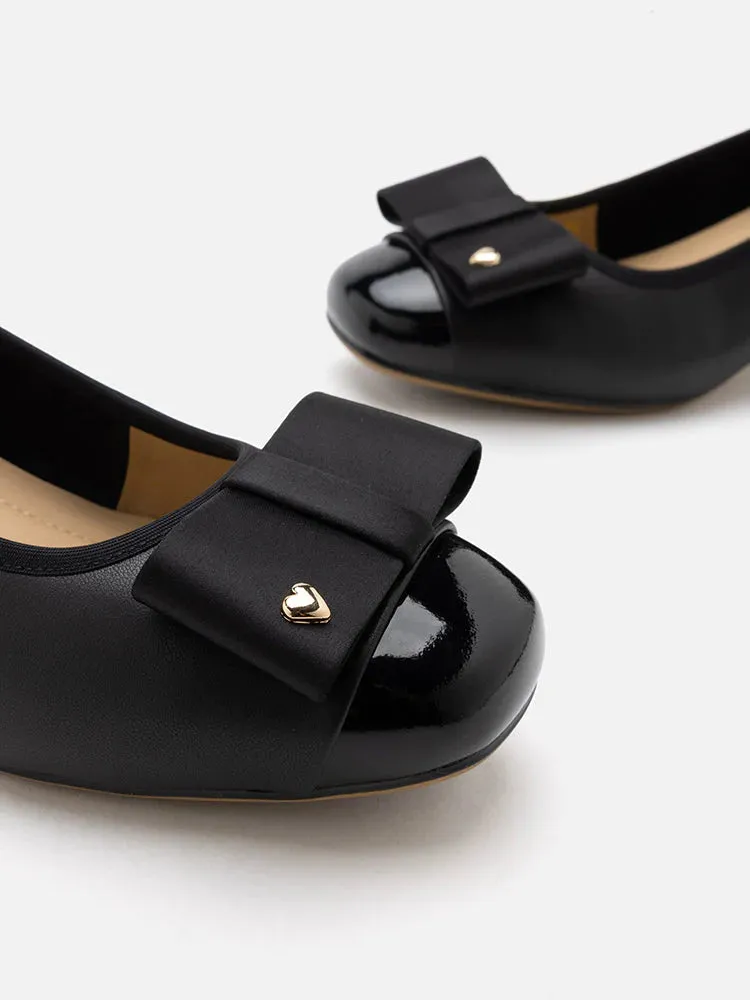 Itzel Love Embellished Bow Low Block Heels