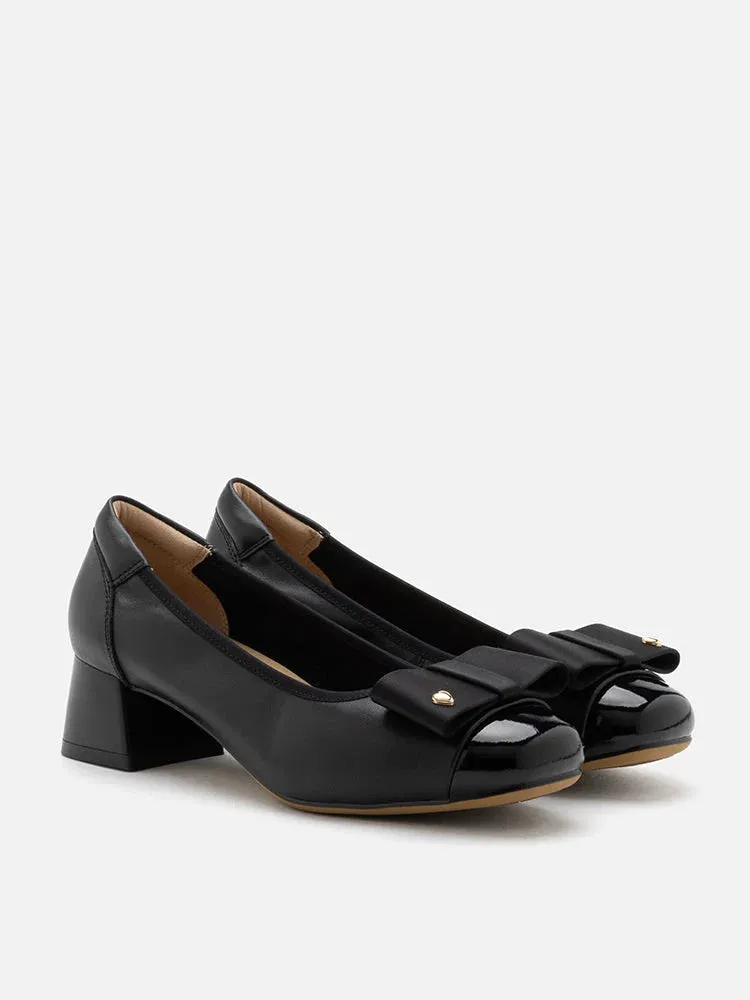 Itzel Love Embellished Bow Low Block Heels