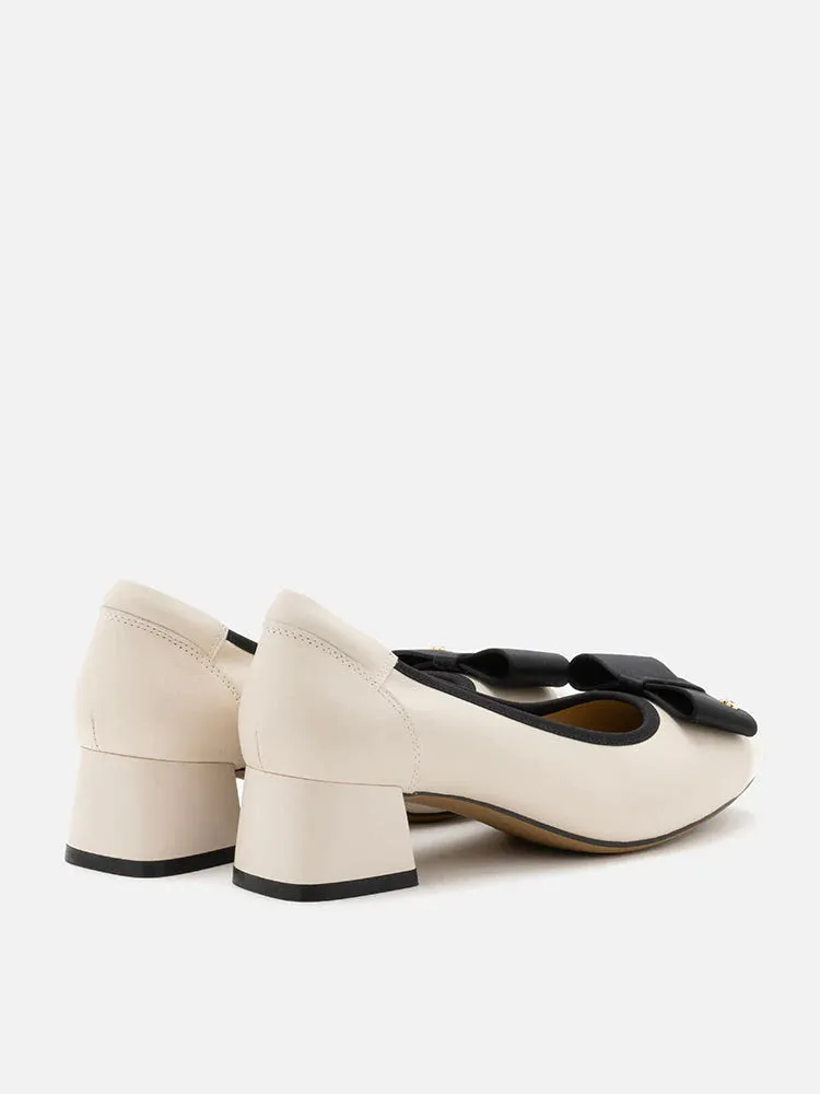 Itzel Love Embellished Bow Low Block Heels