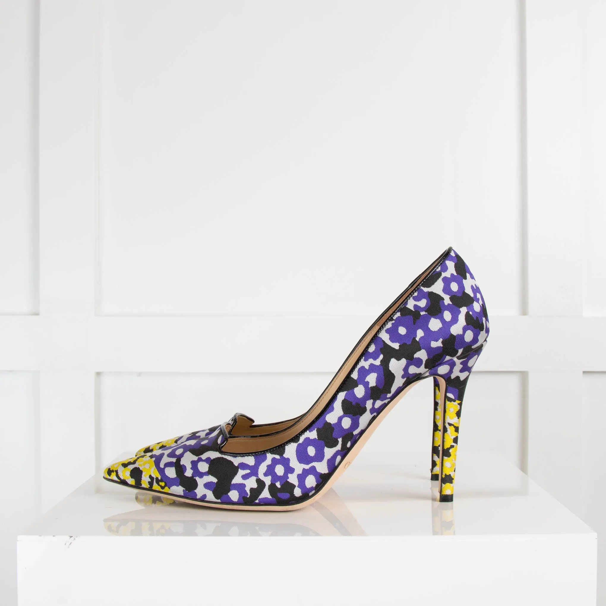 Jimmy Choo Purple & Yellow Animal Print High Heel Shoe