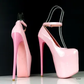 Light Pink Ankle Strap High Heels
