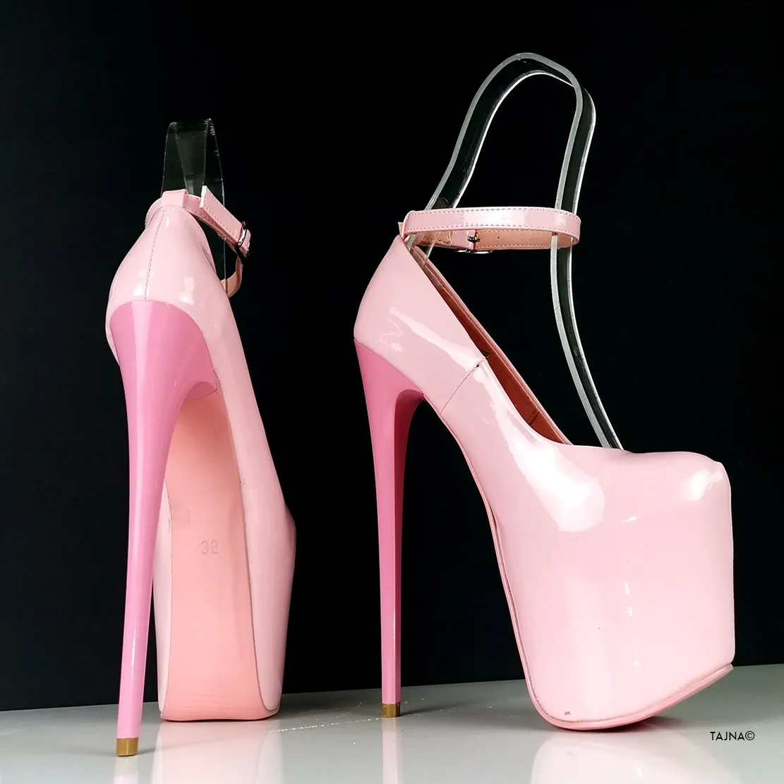 Light Pink Ankle Strap High Heels